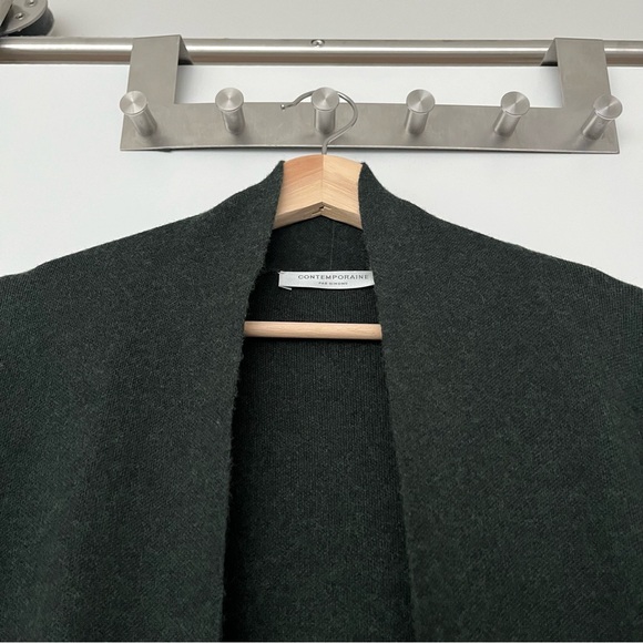 Simons Contemporaire Longline Duster Cardigan - Forest Green, Size Large - Picture 3 of 7